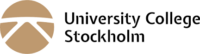 A black and white illustration of University College Stockholm