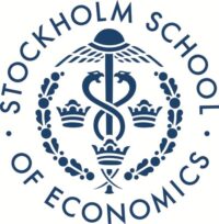 A black and white illustration of Stockholm School of Economics