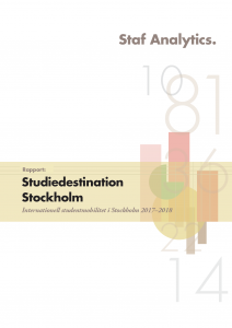 Rapporten Studentmobilitet Stockholm 2018-2019 illustrerad framsida med statistiska figurer